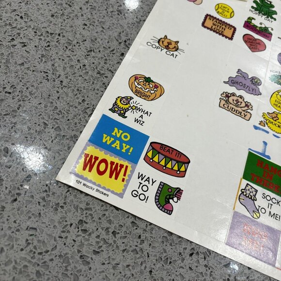 2 Sheets Vintage Wacky Stickers 1980s Teacher Crafting Retro - Picture 5 of 10